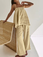 Émilienne Ensemble Femme – Ensemble Décontracté Deux Pièces avec Pantalon Large et Haut Fluide