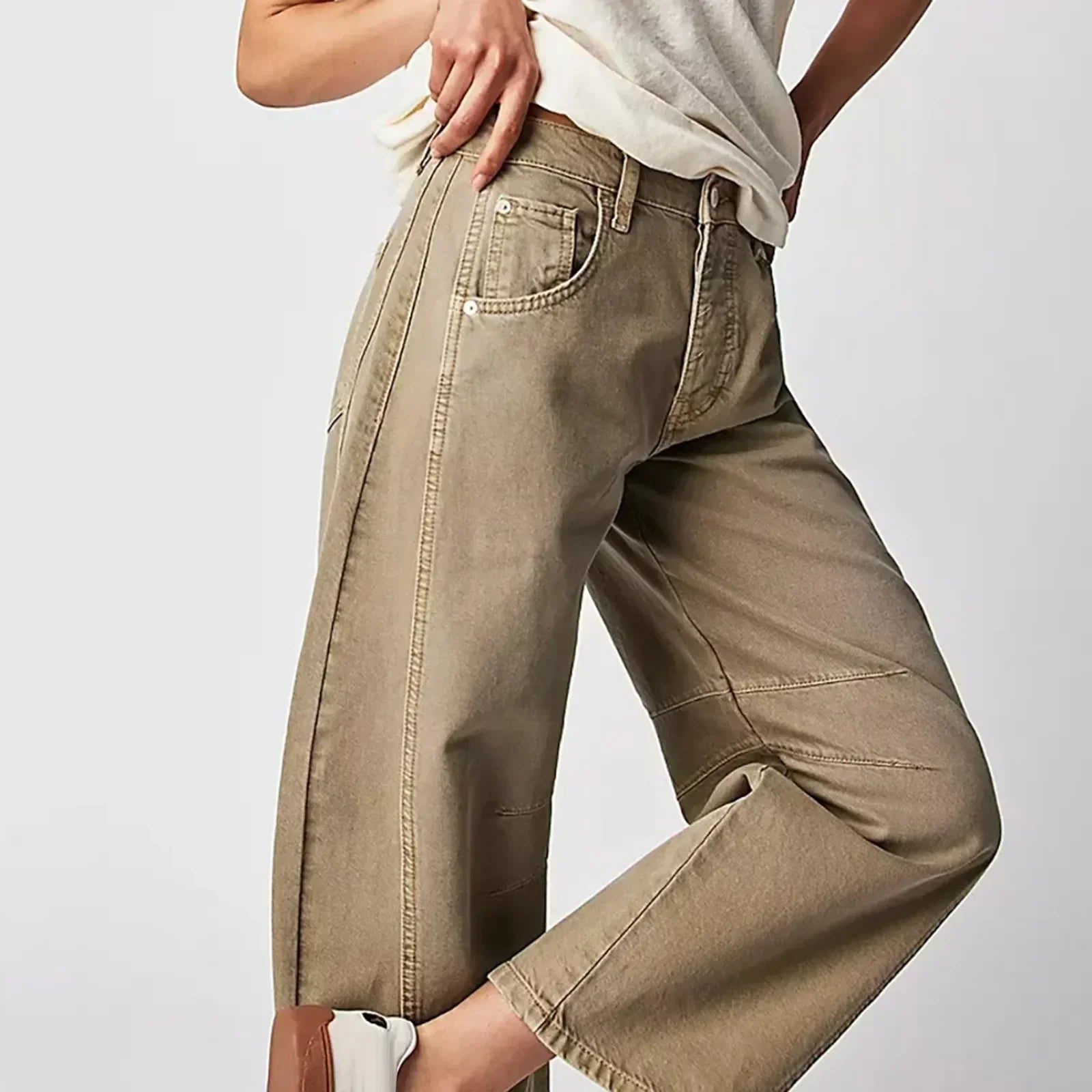 Floriane Pantalon Femme – Pantalon Wide Leg Décontracté avec Coupe Ample et Confort Optimal