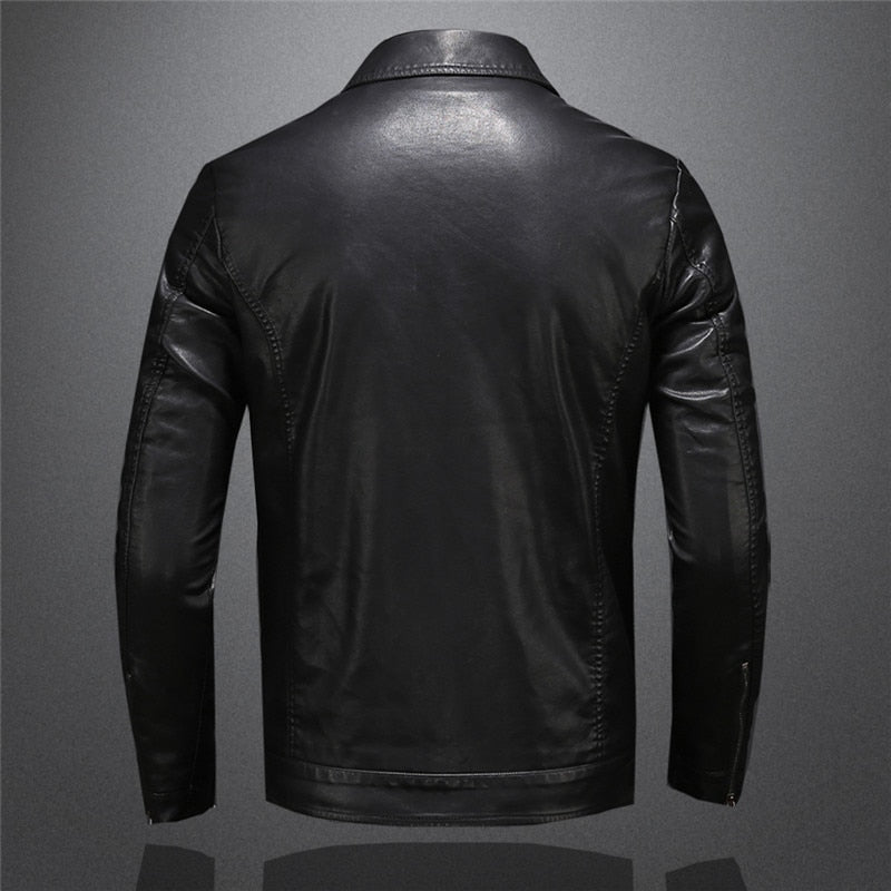 Dawson Veste Homme – Veste en Cuir à Zip avec Poches Poitrine et Col Classique