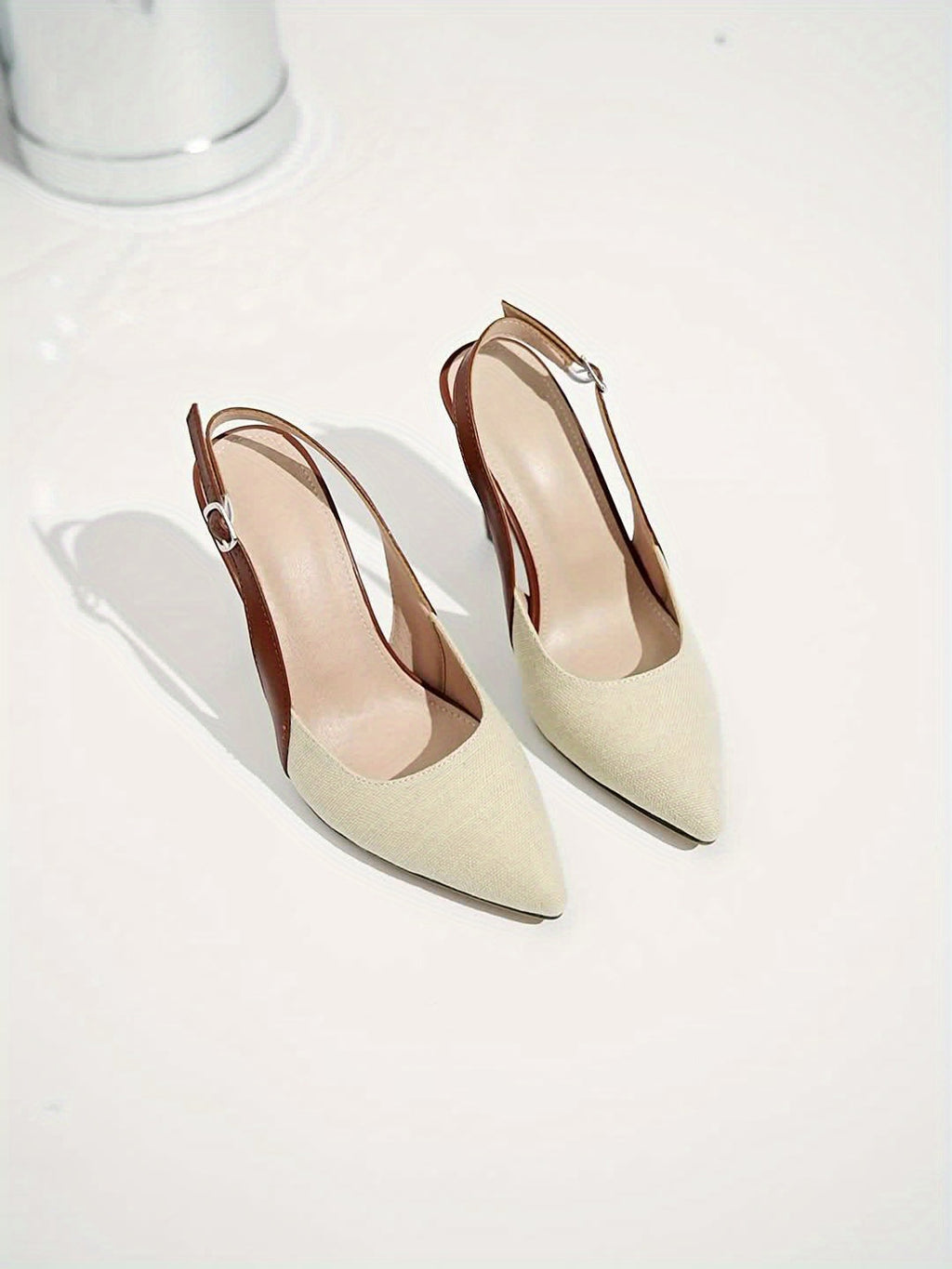 Jerlyn Escarpins Slingback à Talons – Escarpins Élégants Bicolores à Bout Pointu