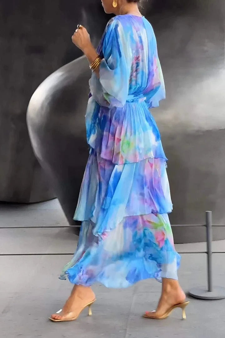 Anaïs Robe Élégante en Mousseline – Robe Fluide Croisée au Charme Intemporel