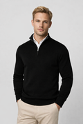Gaëtan Pull Homme – Pull à Demi-Zip avec Col Montant et Coupe Décontractée