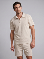Loïc Ensemble Homme – Ensemble Polo en Velours Côtelé avec Short Assorti au Style Décontracté