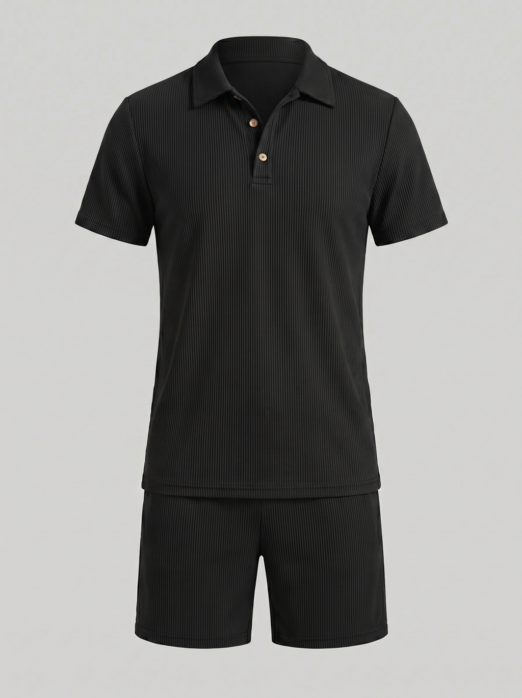 Loïc Ensemble Homme – Ensemble Polo en Velours Côtelé avec Short Assorti au Style Décontracté