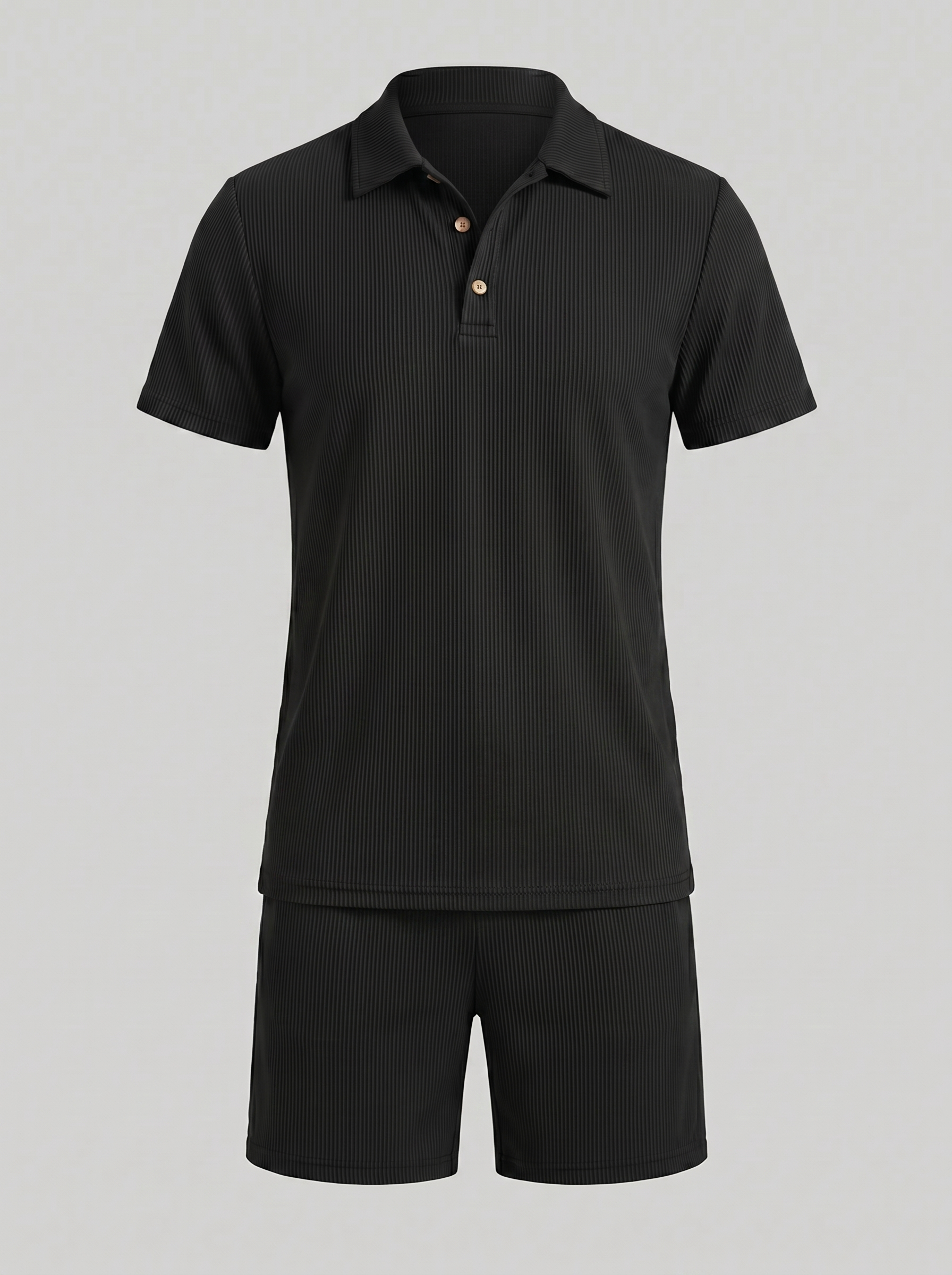 Loïc Ensemble Homme – Ensemble Polo en Velours Côtelé avec Short Assorti au Style Décontracté