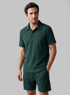 Loïc Set Men – Corduroy Polo Set with Matching Shorts in Casual Style