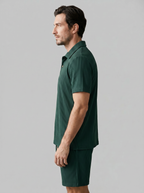 Loïc Ensemble Homme – Ensemble Polo en Velours Côtelé avec Short Assorti au Style Décontracté