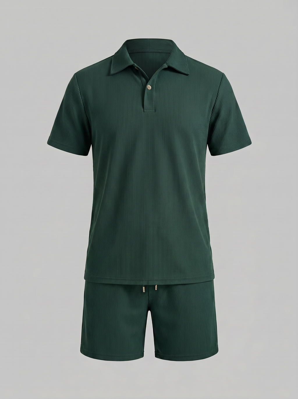 Loïc Ensemble Homme – Ensemble Polo en Velours Côtelé avec Short Assorti au Style Décontracté