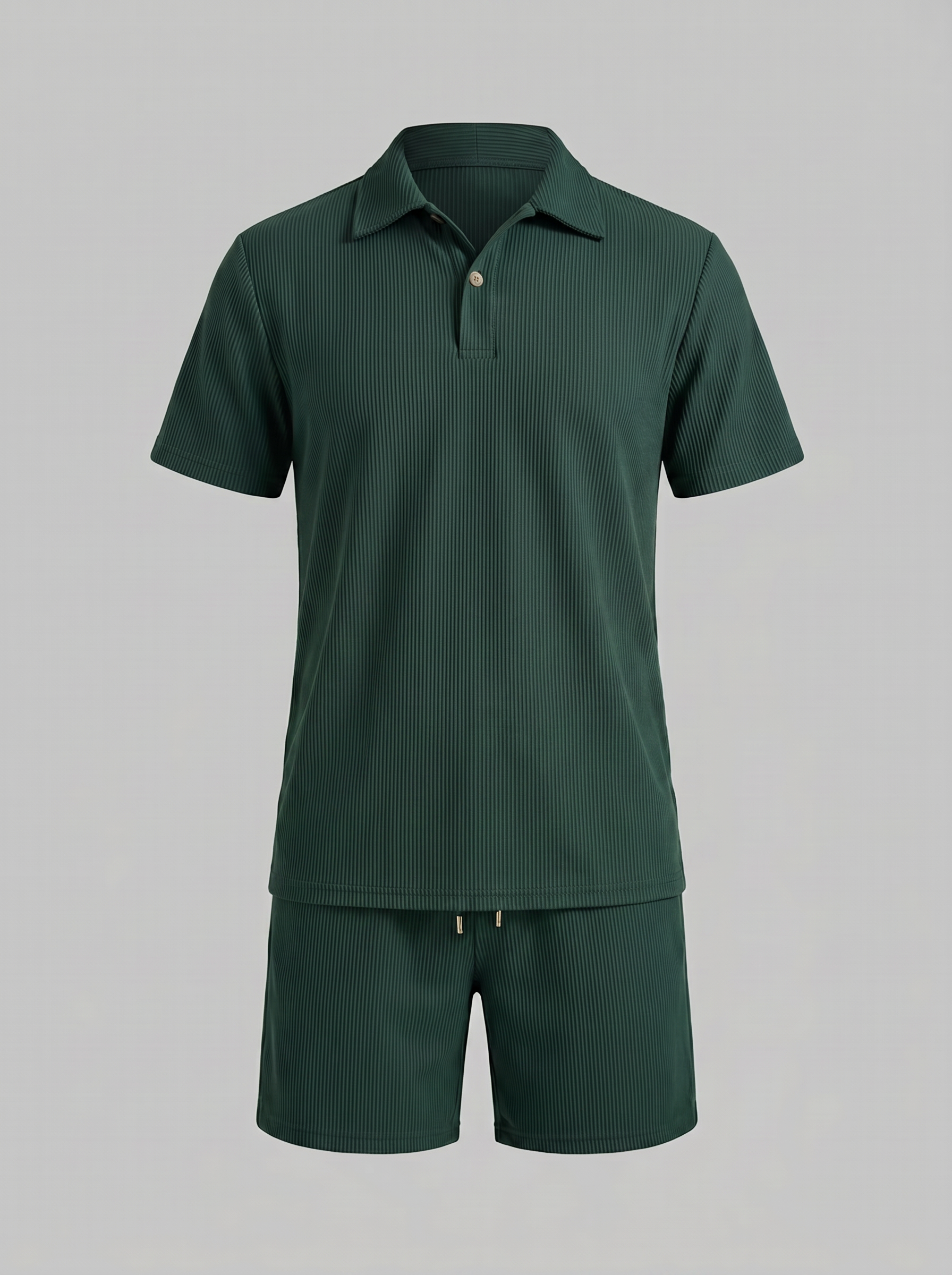 Loïc Ensemble Homme – Ensemble Polo en Velours Côtelé avec Short Assorti au Style Décontracté