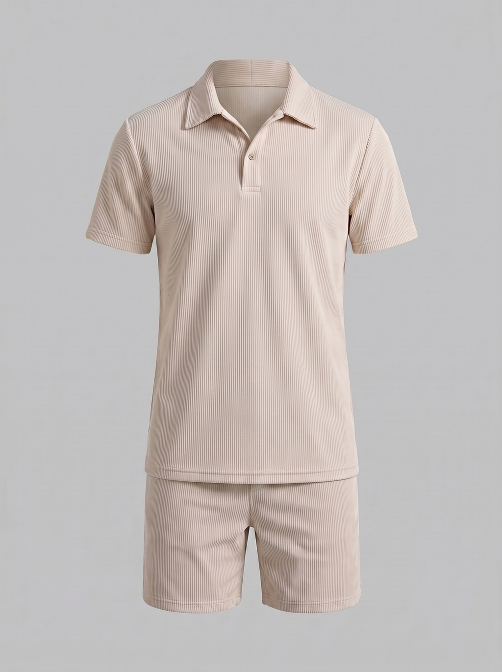 Loïc Ensemble Homme – Ensemble Polo en Velours Côtelé avec Short Assorti au Style Décontracté