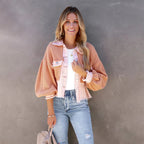 Chaqueta Corta Maëline para Mujer – Chaqueta de Mezclilla Entallada con Dobladillo Deshilachado
