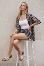 Loriane Ensemble Femme – Ensemble Blouse à Fleurs avec Short Assorti au Style Décontracté