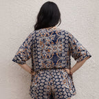 Loriane Ensemble Femme – Ensemble Blouse à Fleurs avec Short Assorti au Style Décontracté
