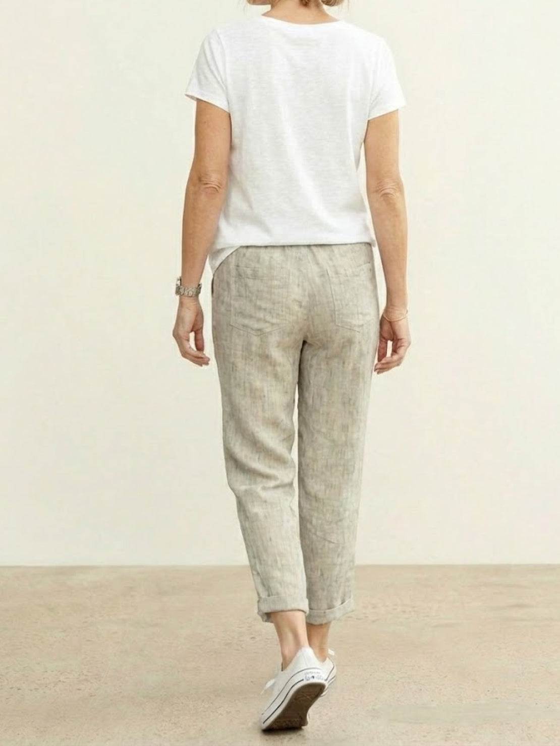Mélissande Pantalon Femme – Pantalon Slim à Taille Coulissante au Style Décontracté