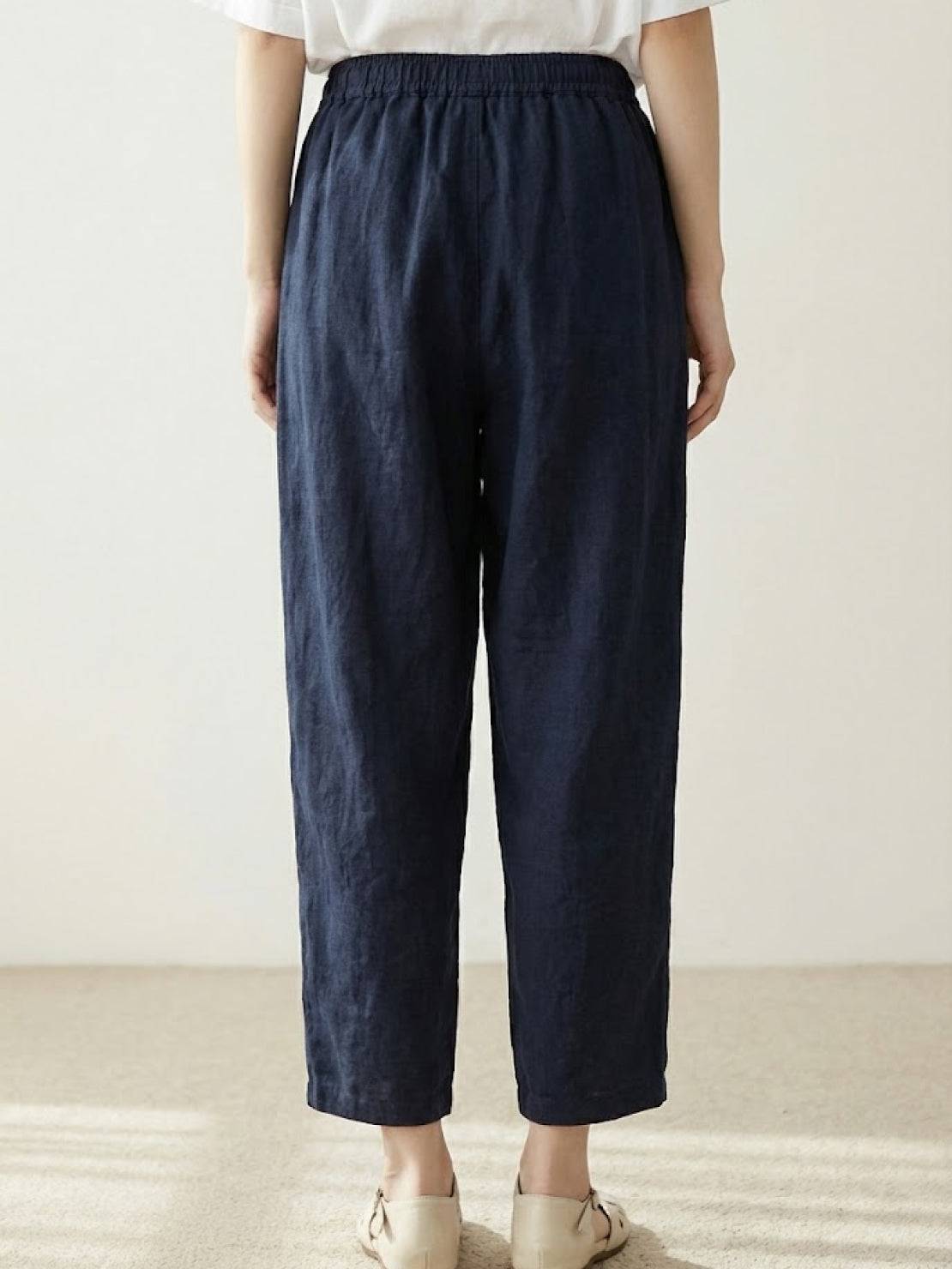 Mélissande Pants Woman – Slim Pants with Drawstring Waist in Casual Style