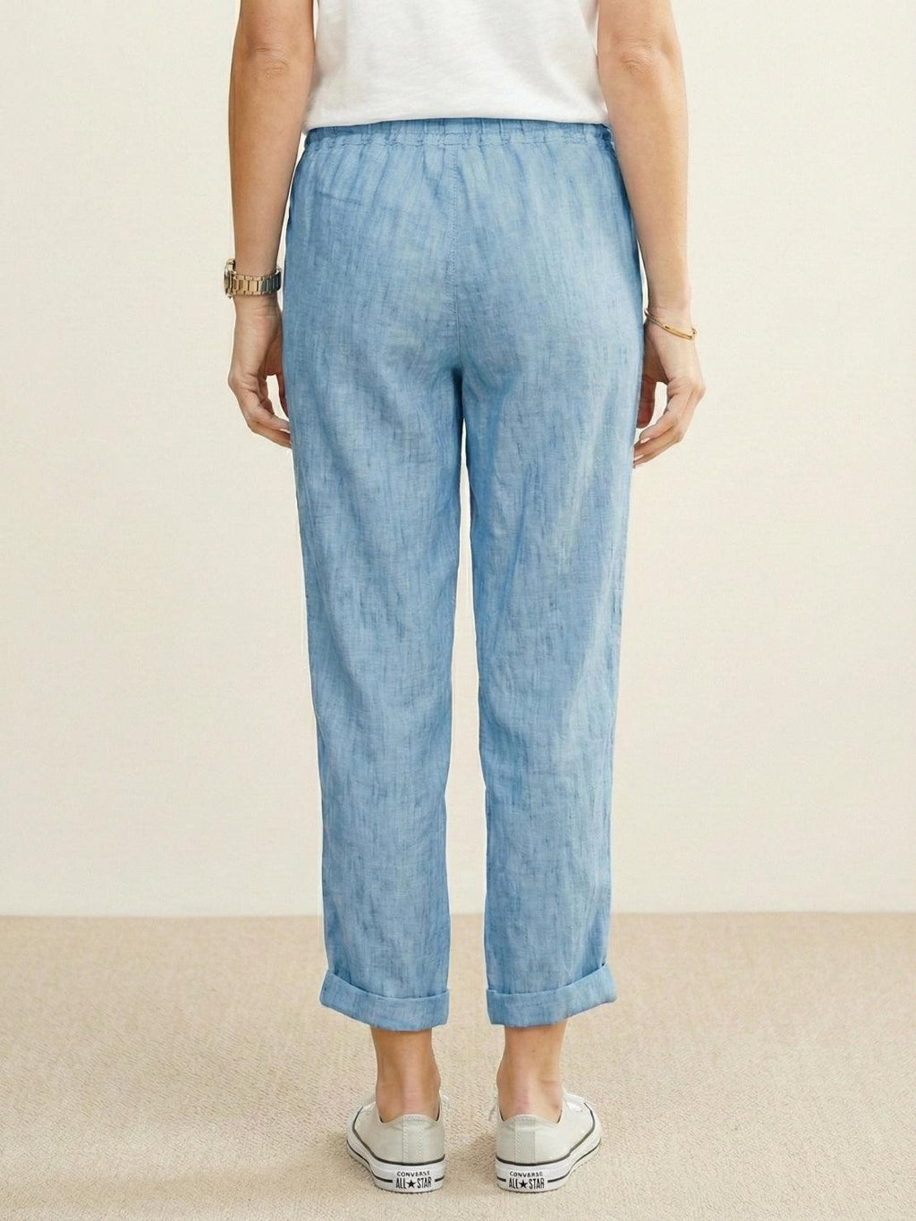 Mélissande Pants Woman – Slim Pants with Drawstring Waist in Casual Style