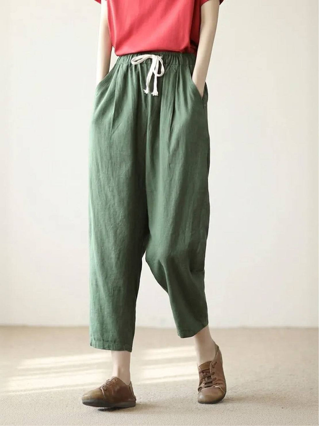 Mélissande Pants Woman – Slim Pants with Drawstring Waist in Casual Style