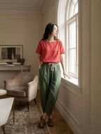 Mélissande Pants Woman – Slim Pants with Drawstring Waist in Casual Style
