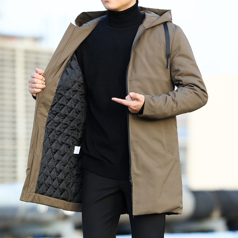 Hudson Veste Homme d’Hiver – Manteau Long avec Capuche Ajustable & Doublure Matelassée