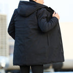Hudson Veste Homme d’Hiver – Manteau Long avec Capuche Ajustable & Doublure Matelassée