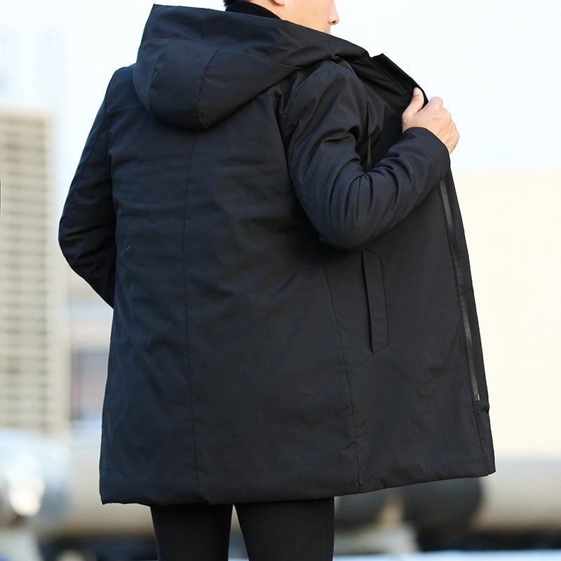 Hudson Veste Homme d’Hiver – Manteau Long avec Capuche Ajustable & Doublure Matelassée