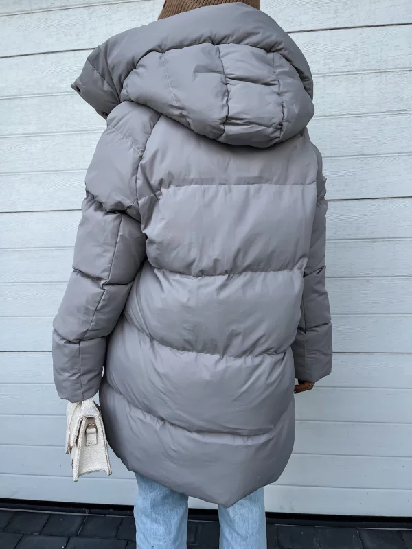 Elin Manteau Femme d’Hiver – Doudoune Longue à Capuche avec Design Matelassé Confortable