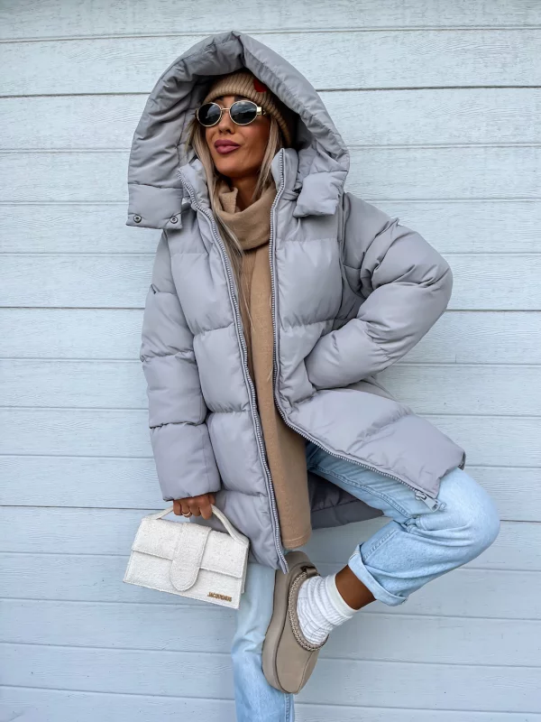 Elin Manteau Femme d’Hiver – Doudoune Longue à Capuche avec Design Matelassé Confortable