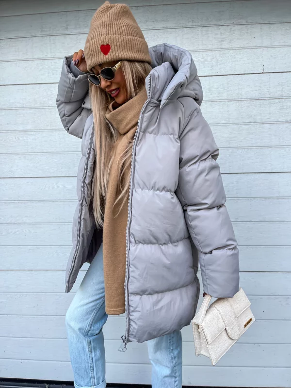 Elin Manteau Femme d’Hiver – Doudoune Longue à Capuche avec Design Matelassé Confortable