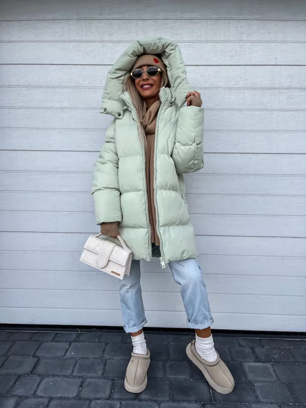 Elin Manteau Femme d’Hiver – Doudoune Longue à Capuche avec Design Matelassé Confortable