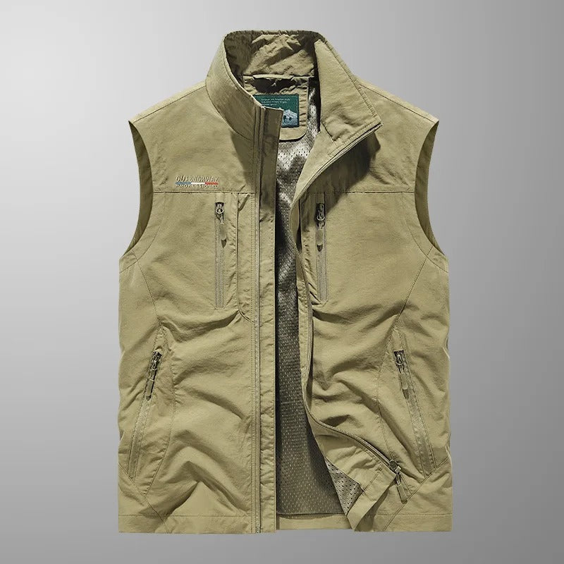 Bastien Men's Bodywarmer – Outdoor Vest with Zipper Closure, Stand-Up Collar, and Functional Pockets  