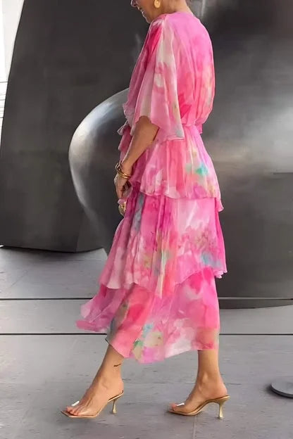 Anaïs Robe Élégante en Mousseline – Robe Fluide Croisée au Charme Intemporel