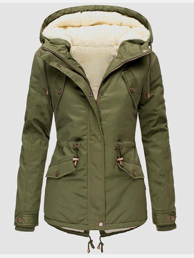 Élodie Veste d’Hiver Femme – Manteau Chaud Imperméable à Capuche & Doublure Douce