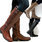 Evelina Botas Altas para Mujer – Botas de Cuero con Cordones, Forro Caliente y Suela Antideslizante