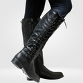 Evelina Botas Altas para Mujer – Botas de Cuero con Cordones, Forro Caliente y Suela Antideslizante