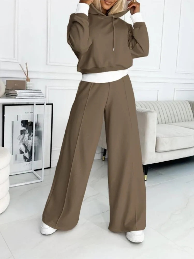 Lisette Ensemble Femme – Hoodie Confortable, Pantalon Large & Coupe Décontractée