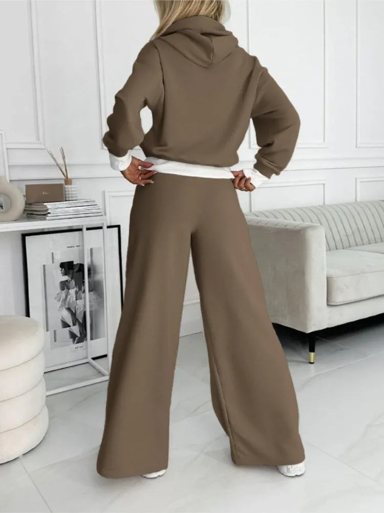 Lisette Ensemble Femme – Hoodie Confortable, Pantalon Large & Coupe Décontractée