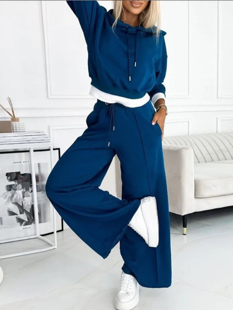 Lisette Ensemble Femme – Hoodie Confortable, Pantalon Large & Coupe Décontractée