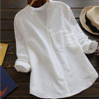 Ylva Chemise Femme – Chemise en Lin-Coton avec Coupe Ample et Style Décontracté