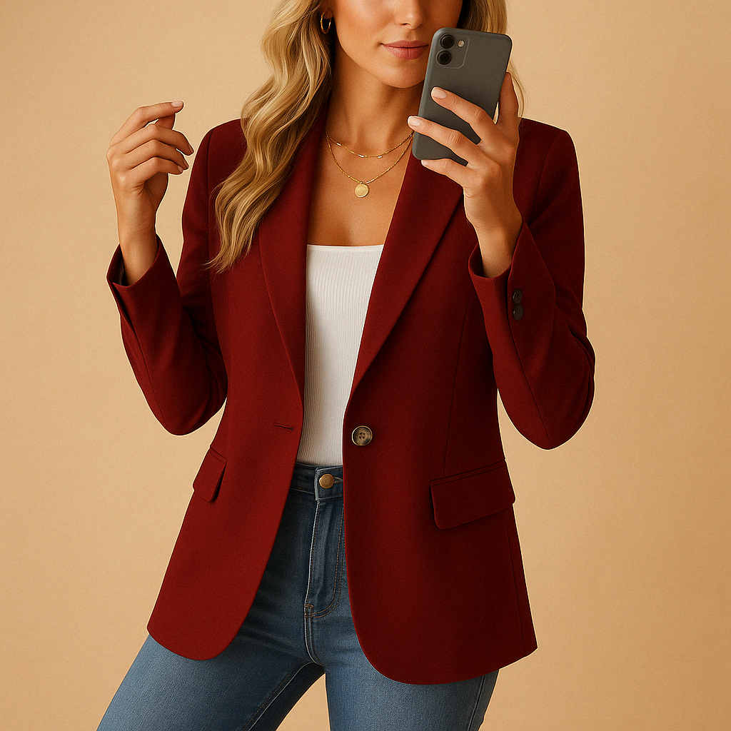 Célestine Blazer Cintré Élégant à Bouton Unique pour un Style Chic et Intemporel