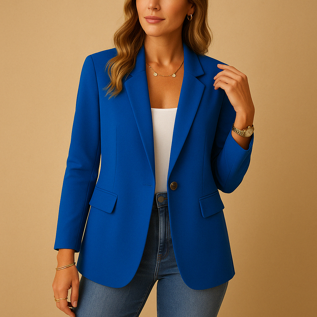Aubrey Blazer Femme Cintré – Veste Élégante en Tissu Stretch avec Coupe Structurée
