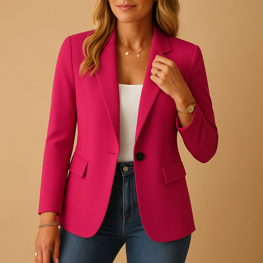 Célestine Blazer Cintré Élégant à Bouton Unique pour un Style Chic et Intemporel