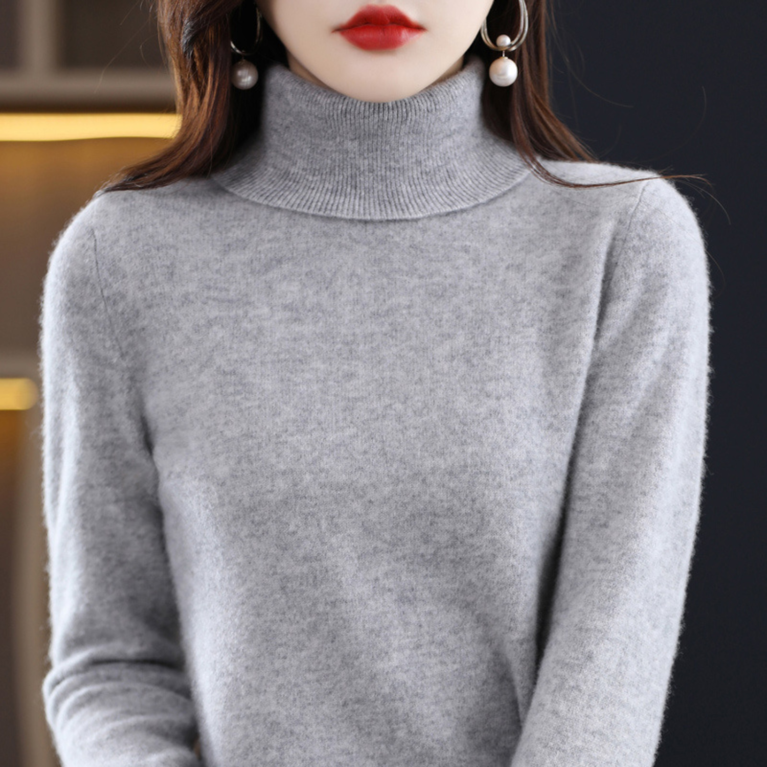 Blake Pull Col Roulé Femme – Pull en Cachemire Doux avec Coupe Élégante et Confort Léger