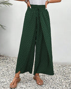 Bailey Pantalon Large Femme – Taille Haute Élégante avec Motif Imprimé et Coupe Fluide