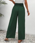 Bailey Pantalon Large Femme – Taille Haute Élégante avec Motif Imprimé et Coupe Fluide