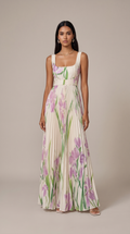 Nicole Robe Maxi Plissée Fleurie – Robe Longue Élégante à Imprimé Floral