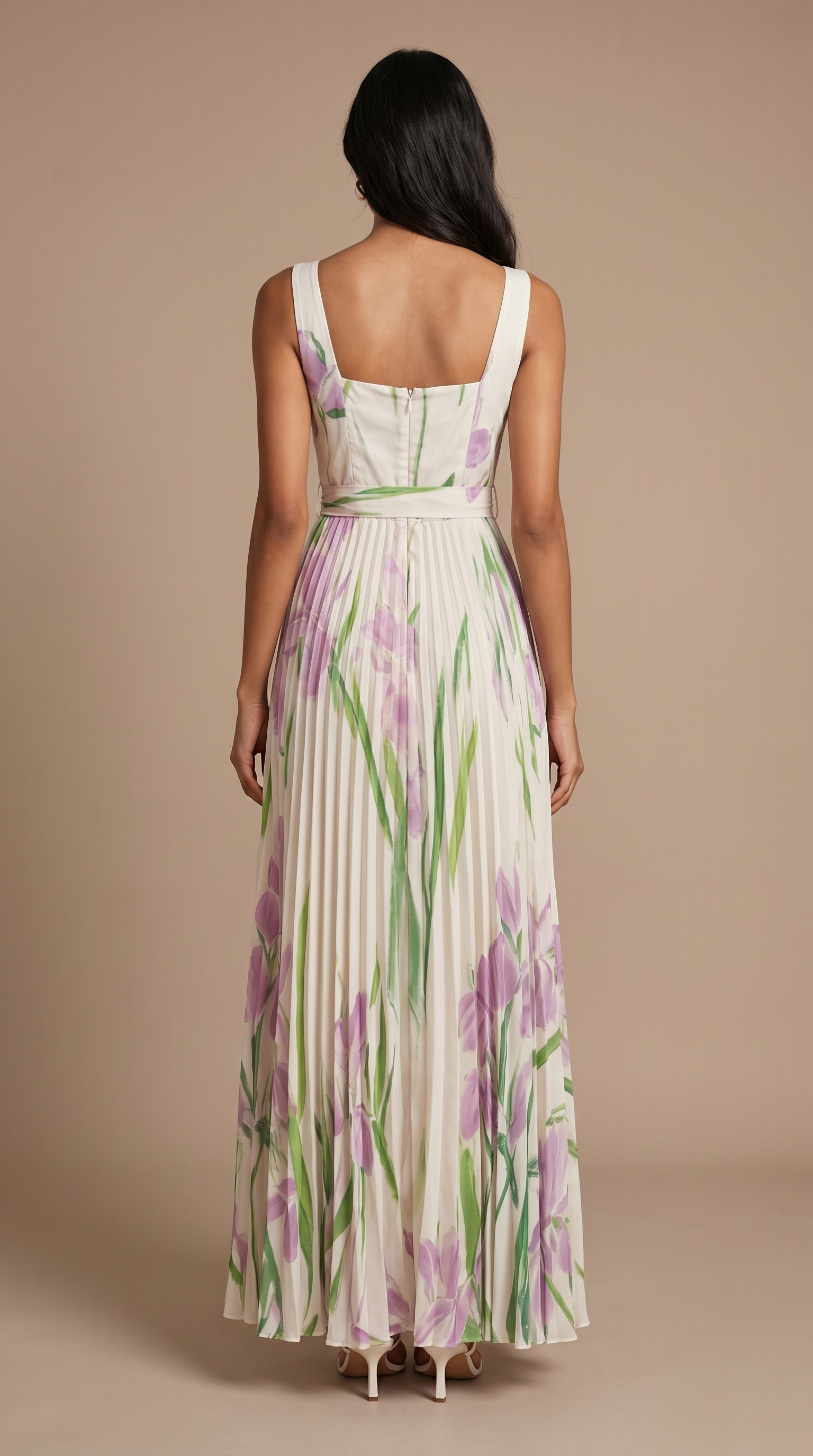 Nicole Robe Maxi Plissée Fleurie – Robe Longue Élégante à Imprimé Floral