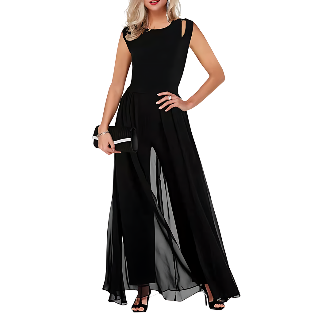 Presley Combinaison Femme – Coupe Fluide Élégante avec Détails Ajourés et Jambes Amples