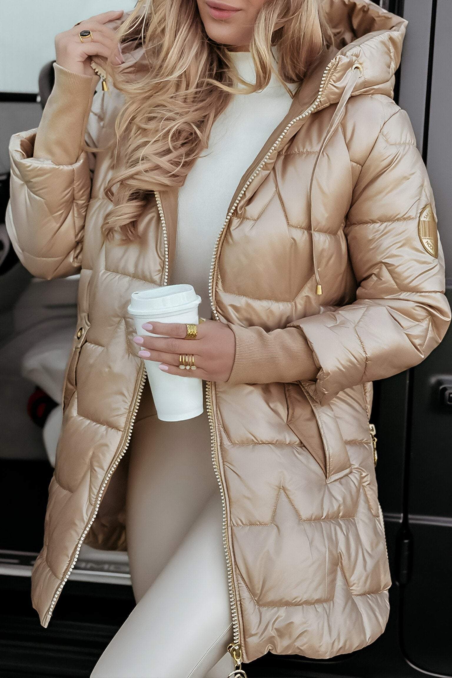 Harper Manteau Femme – Veste Matelassée à Capuche Chaude pour Mi-Saison