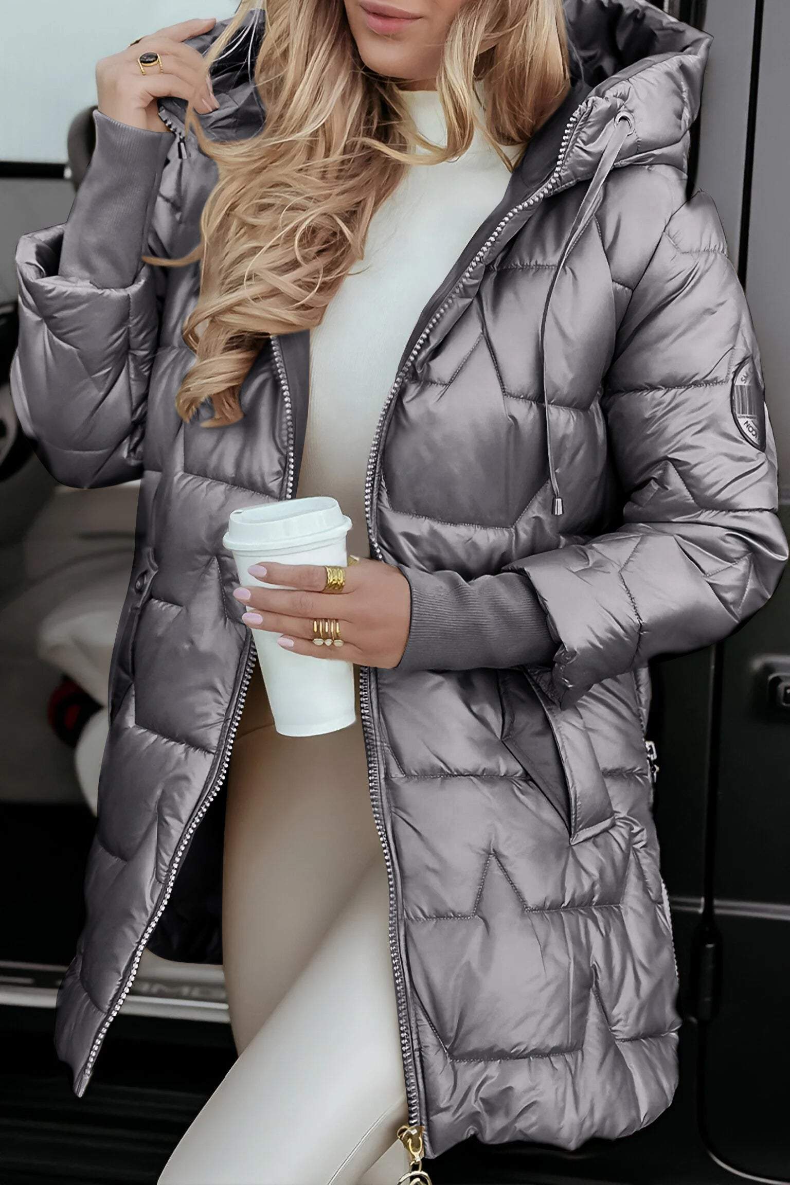 Harper Manteau Femme – Veste Matelassée à Capuche Chaude pour Mi-Saison