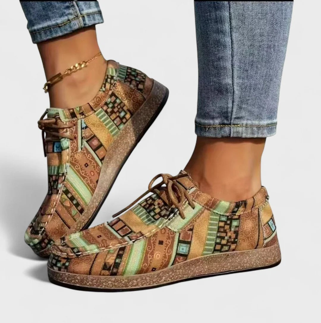 Elena Baskets Femme – Sneakers Décontractées à Motif Artistique et Confort Léger
